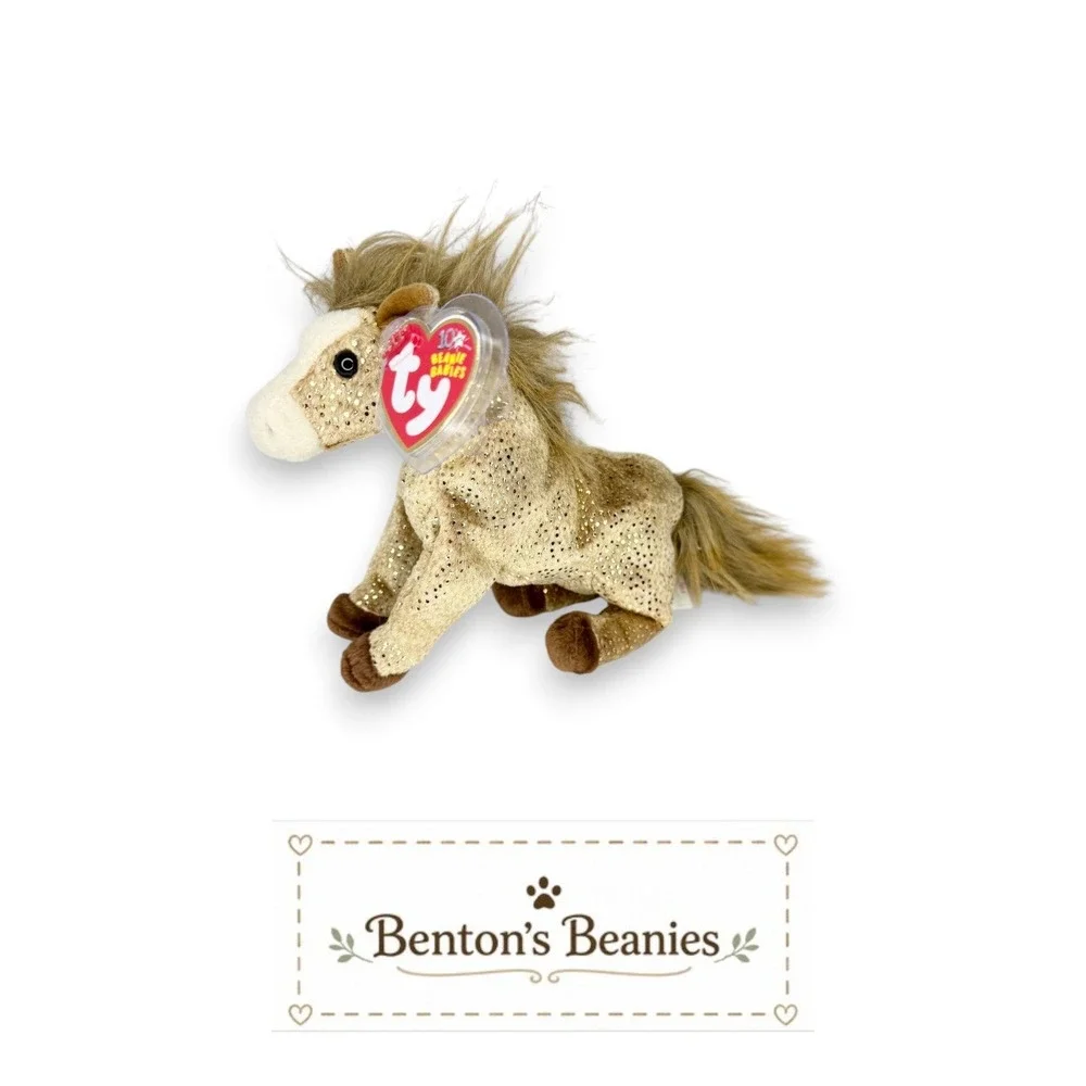 Filly the Horse Ty Beanie Baby | Golden Meadow Friend 🌾 | Mint Heart Tag ⭐